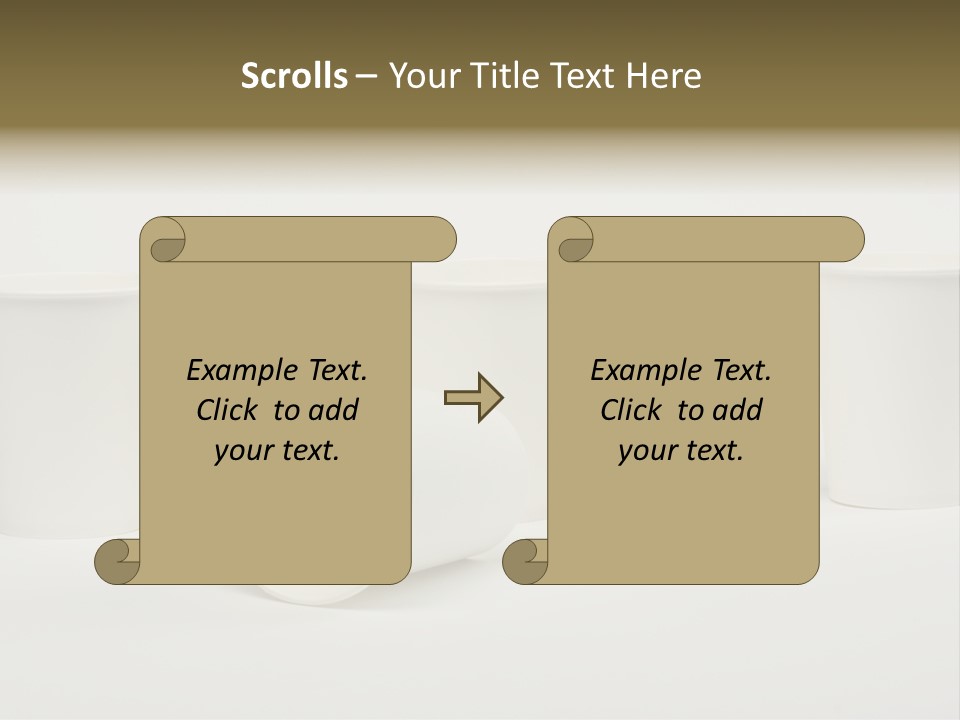 A Group Of White Cups Sitting Next To Each Other PowerPoint Template
