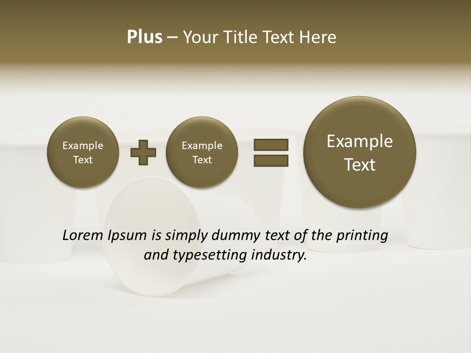 A Group Of White Cups Sitting Next To Each Other PowerPoint Template