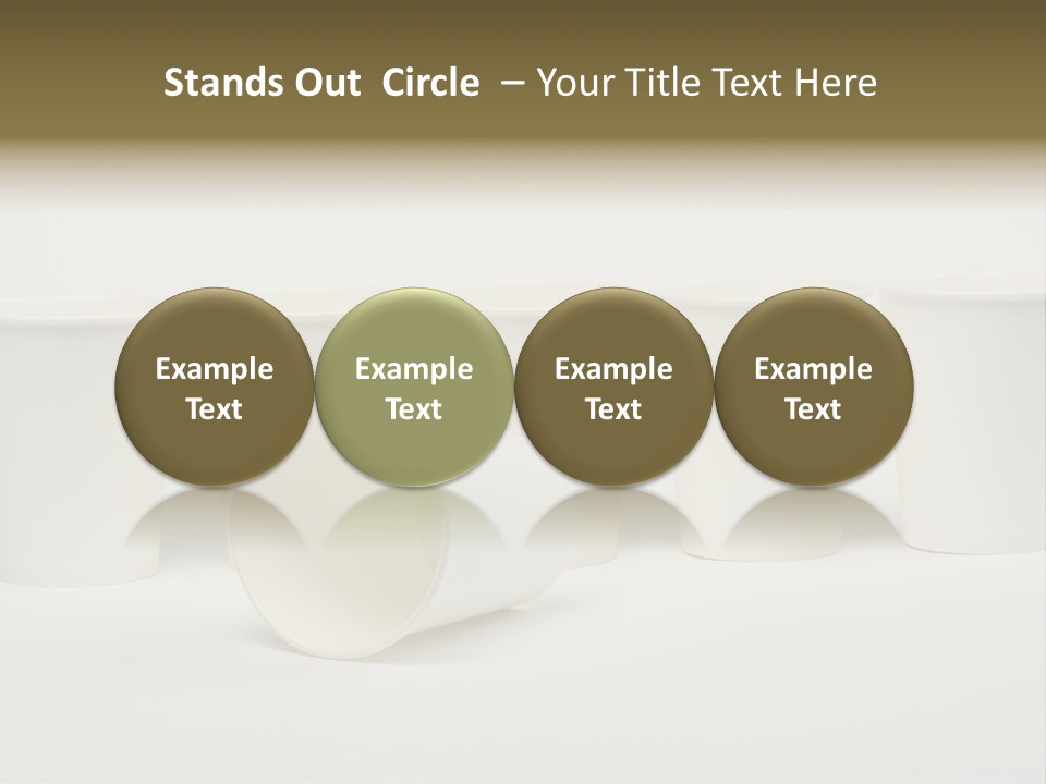 A Group Of White Cups Sitting Next To Each Other PowerPoint Template