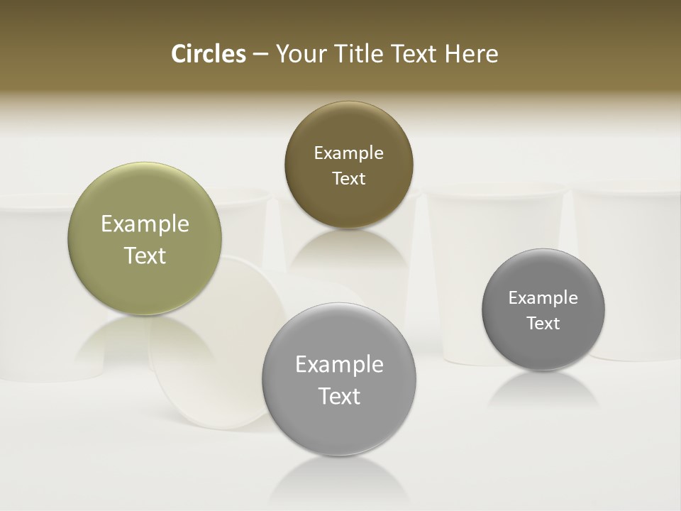 A Group Of White Cups Sitting Next To Each Other PowerPoint Template