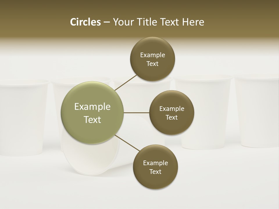 A Group Of White Cups Sitting Next To Each Other PowerPoint Template