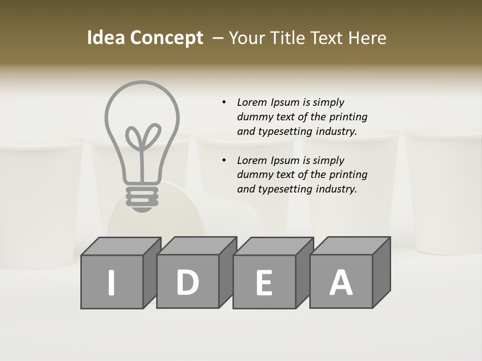A Group Of White Cups Sitting Next To Each Other PowerPoint Template
