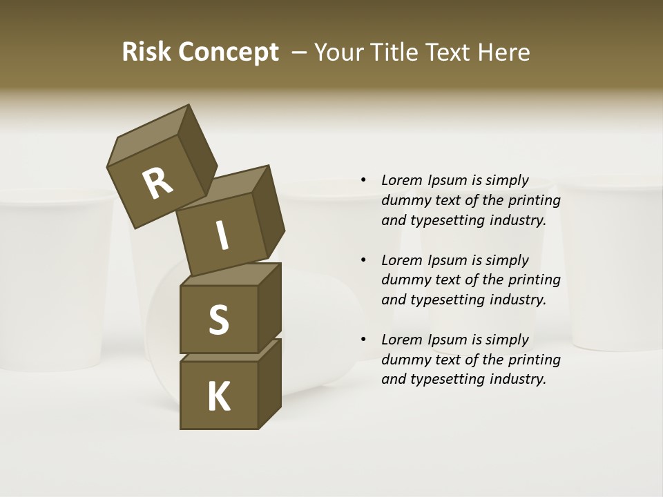 A Group Of White Cups Sitting Next To Each Other PowerPoint Template