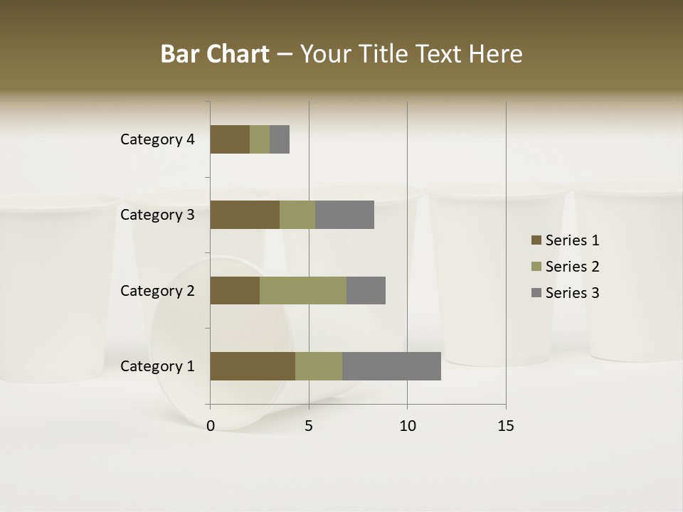 A Group Of White Cups Sitting Next To Each Other PowerPoint Template