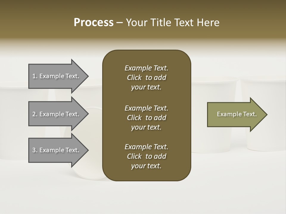 A Group Of White Cups Sitting Next To Each Other PowerPoint Template