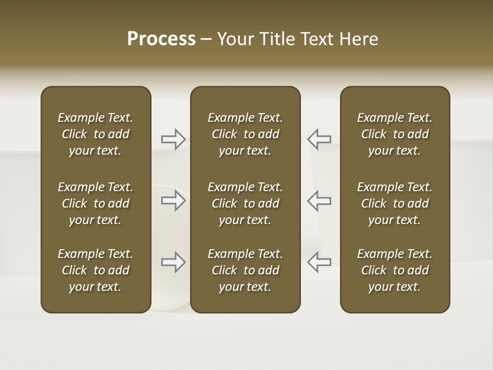 A Group Of White Cups Sitting Next To Each Other PowerPoint Template