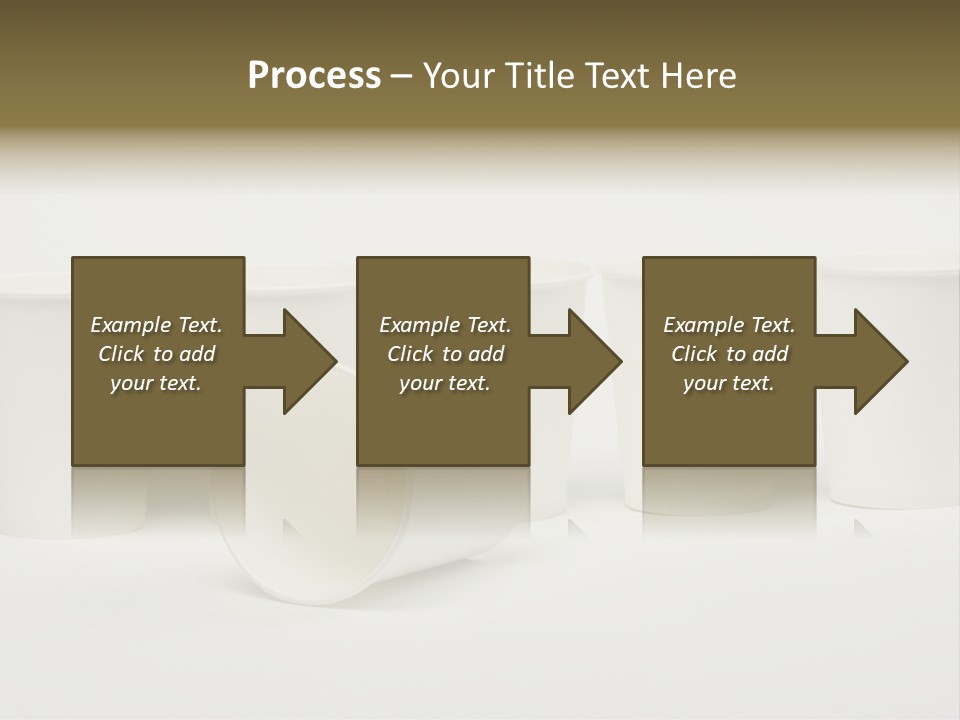A Group Of White Cups Sitting Next To Each Other PowerPoint Template