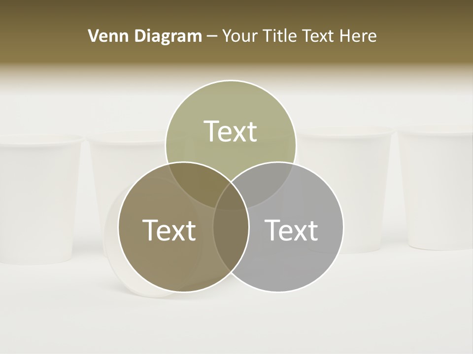 A Group Of White Cups Sitting Next To Each Other PowerPoint Template
