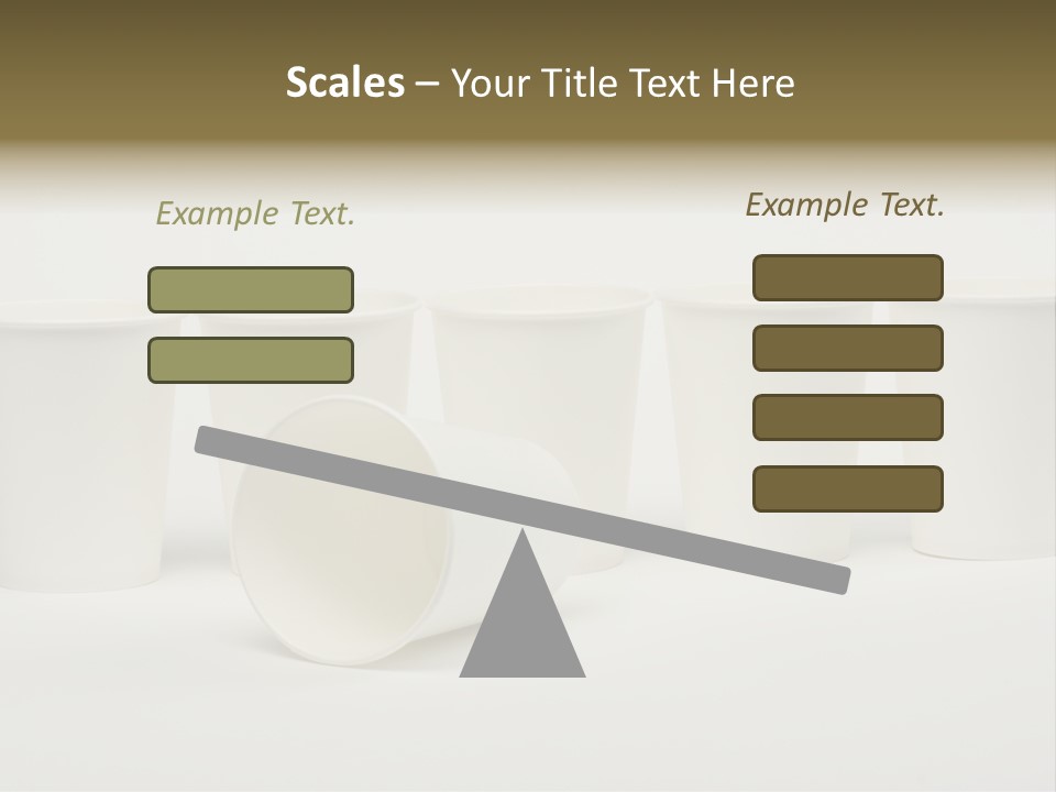 A Group Of White Cups Sitting Next To Each Other PowerPoint Template