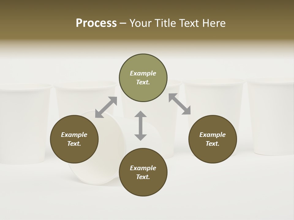 A Group Of White Cups Sitting Next To Each Other PowerPoint Template