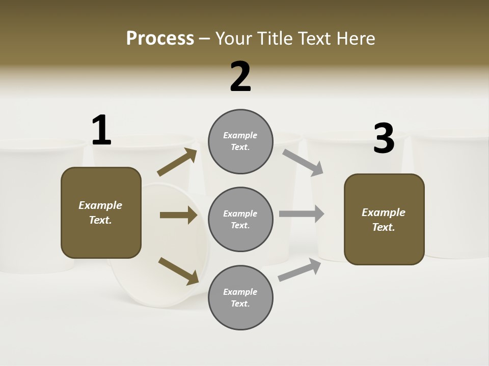 A Group Of White Cups Sitting Next To Each Other PowerPoint Template