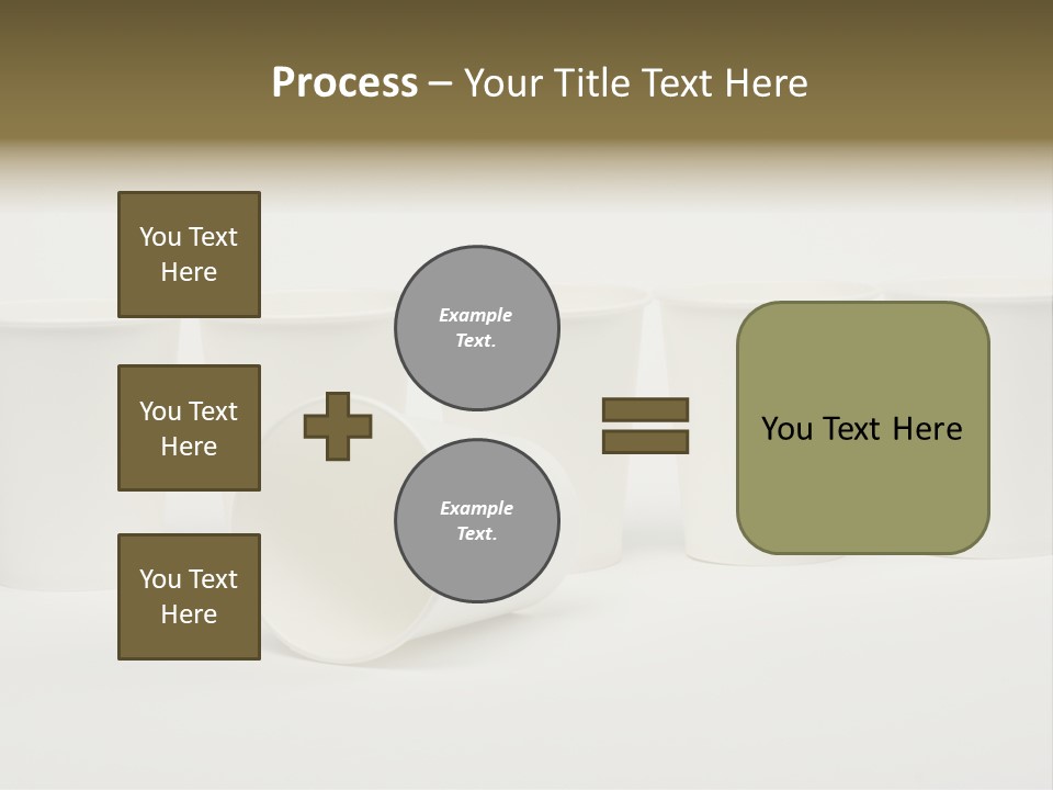 A Group Of White Cups Sitting Next To Each Other PowerPoint Template