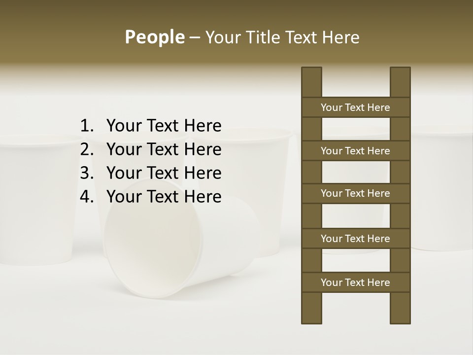 A Group Of White Cups Sitting Next To Each Other PowerPoint Template