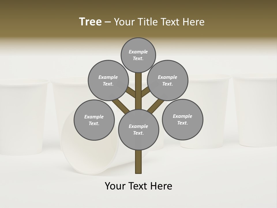 A Group Of White Cups Sitting Next To Each Other PowerPoint Template