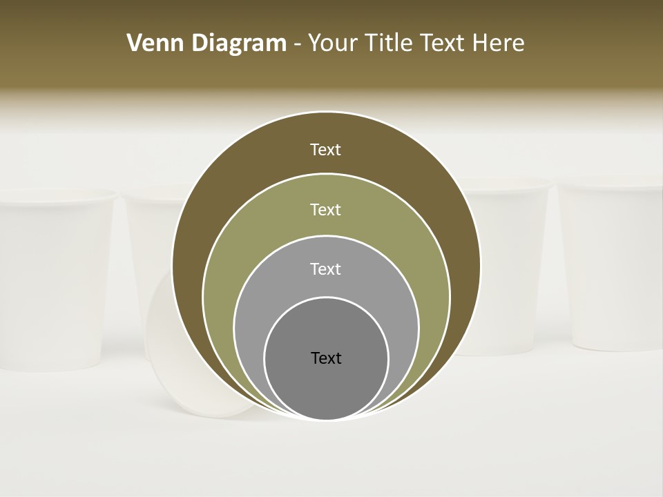 A Group Of White Cups Sitting Next To Each Other PowerPoint Template
