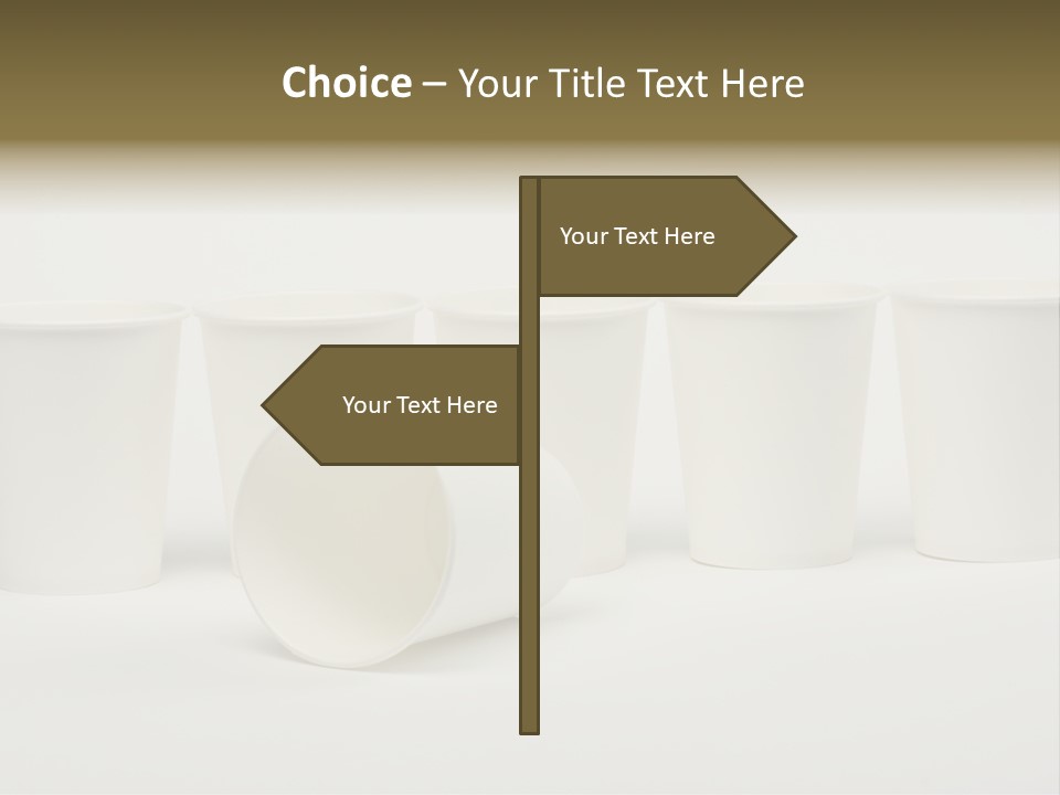 A Group Of White Cups Sitting Next To Each Other PowerPoint Template