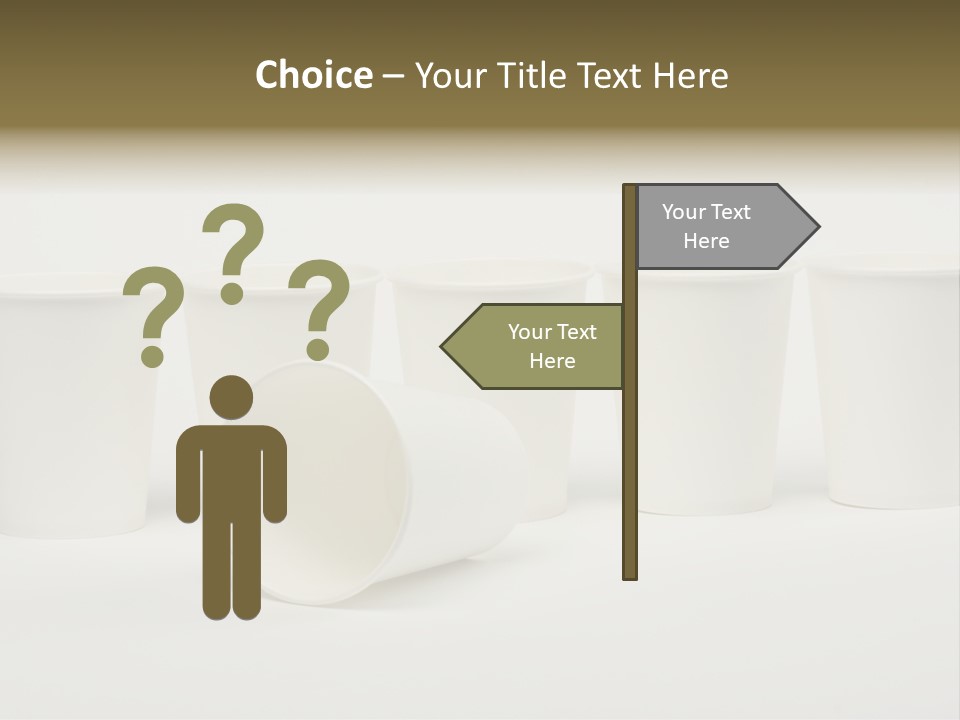 A Group Of White Cups Sitting Next To Each Other PowerPoint Template