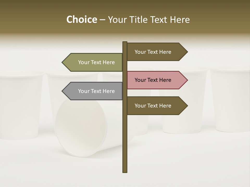 A Group Of White Cups Sitting Next To Each Other PowerPoint Template