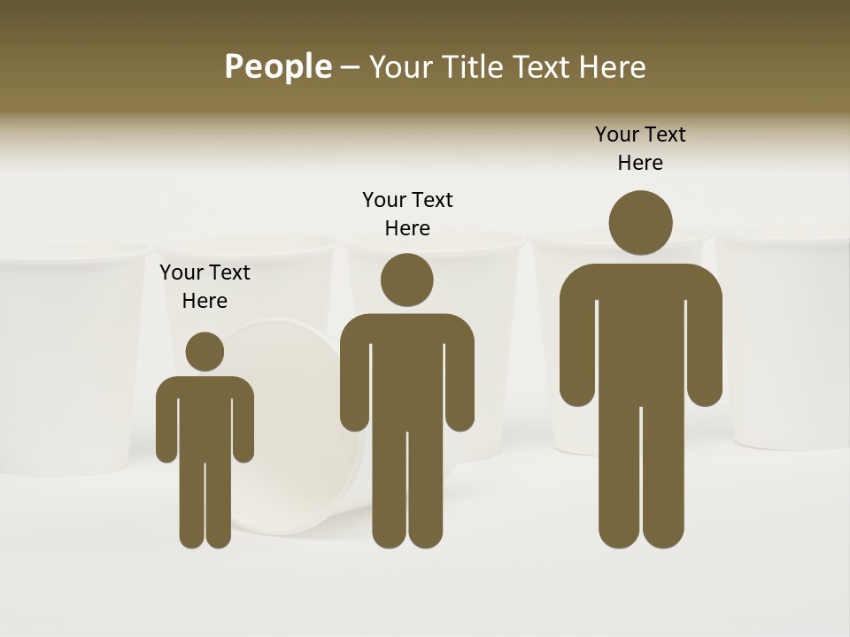 A Group Of White Cups Sitting Next To Each Other PowerPoint Template