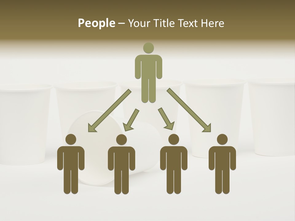 A Group Of White Cups Sitting Next To Each Other PowerPoint Template