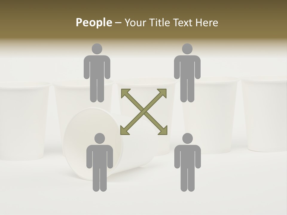 A Group Of White Cups Sitting Next To Each Other PowerPoint Template