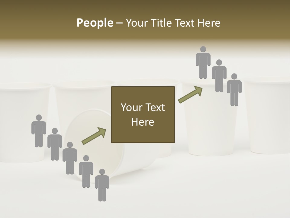 A Group Of White Cups Sitting Next To Each Other PowerPoint Template