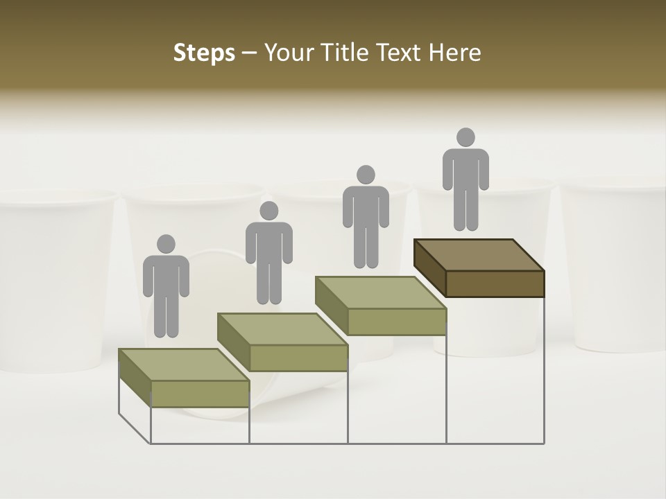 A Group Of White Cups Sitting Next To Each Other PowerPoint Template