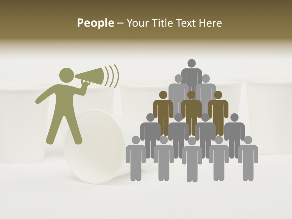 A Group Of White Cups Sitting Next To Each Other PowerPoint Template