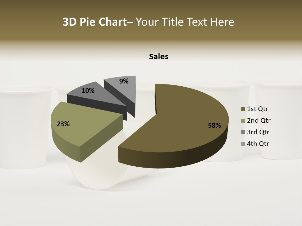 A Group Of White Cups Sitting Next To Each Other PowerPoint Template