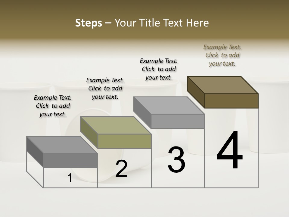 A Group Of White Cups Sitting Next To Each Other PowerPoint Template