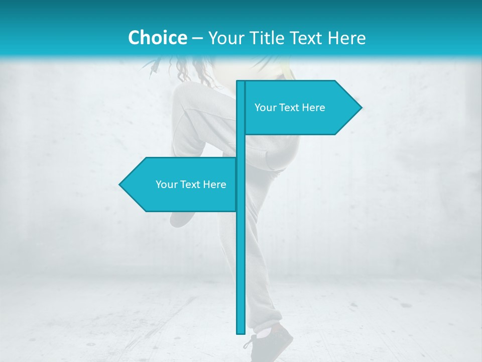 A Woman Is Doing A Dance Move In The Air PowerPoint Template