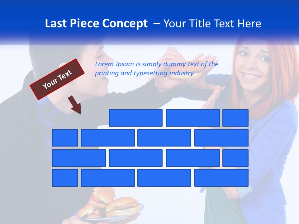 A Man Is Feeding A Woman A Hamburger PowerPoint Template