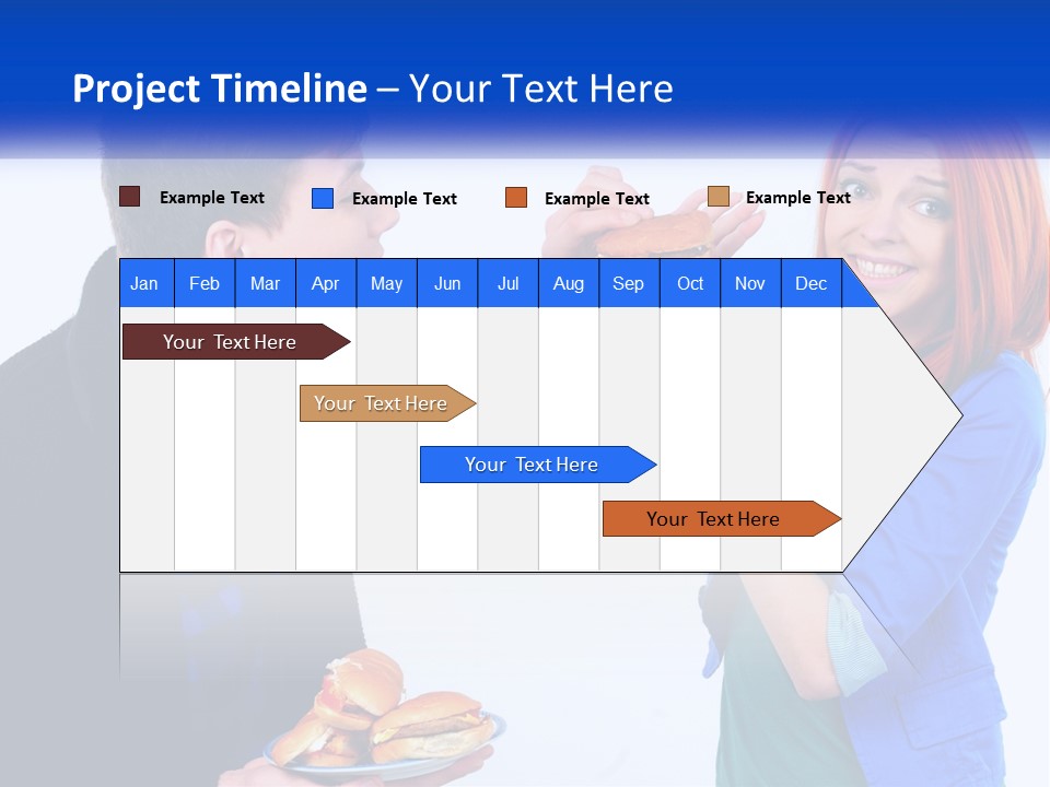 A Man Is Feeding A Woman A Hamburger PowerPoint Template