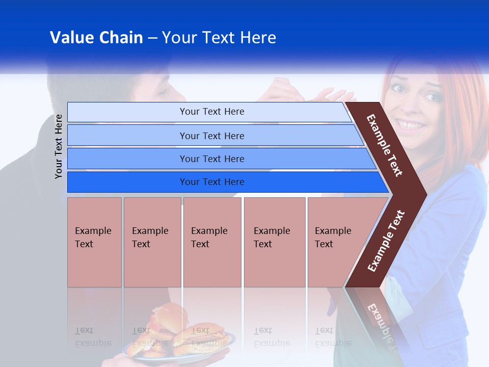 A Man Is Feeding A Woman A Hamburger PowerPoint Template