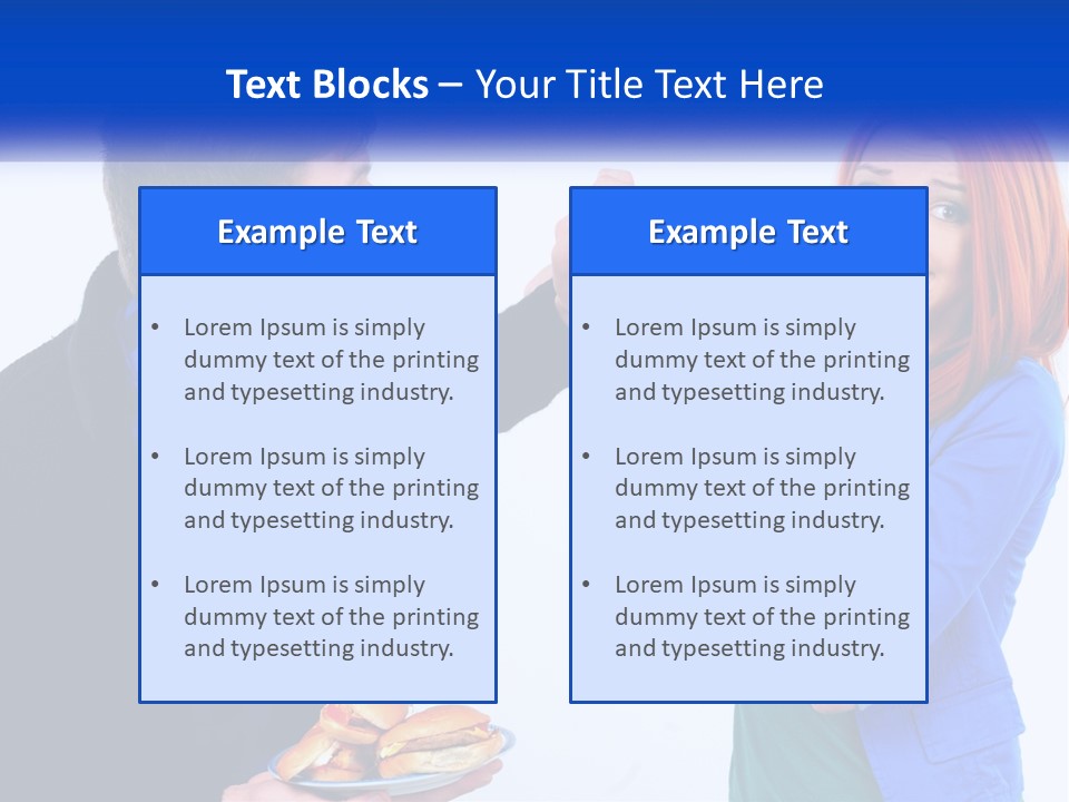 A Man Is Feeding A Woman A Hamburger PowerPoint Template