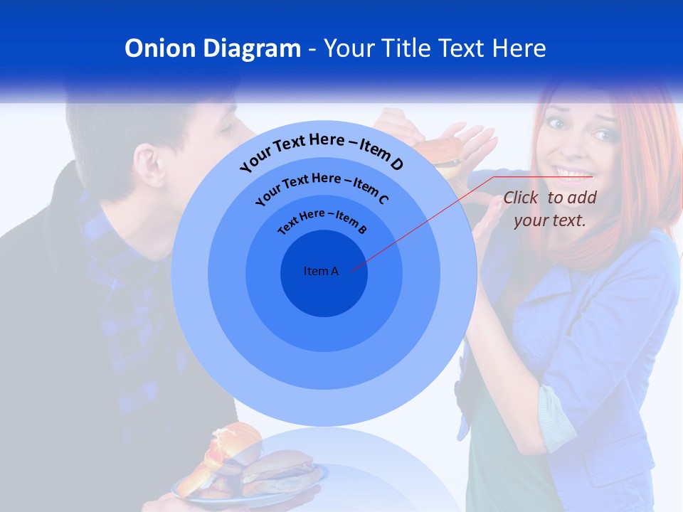 A Man Is Feeding A Woman A Hamburger PowerPoint Template