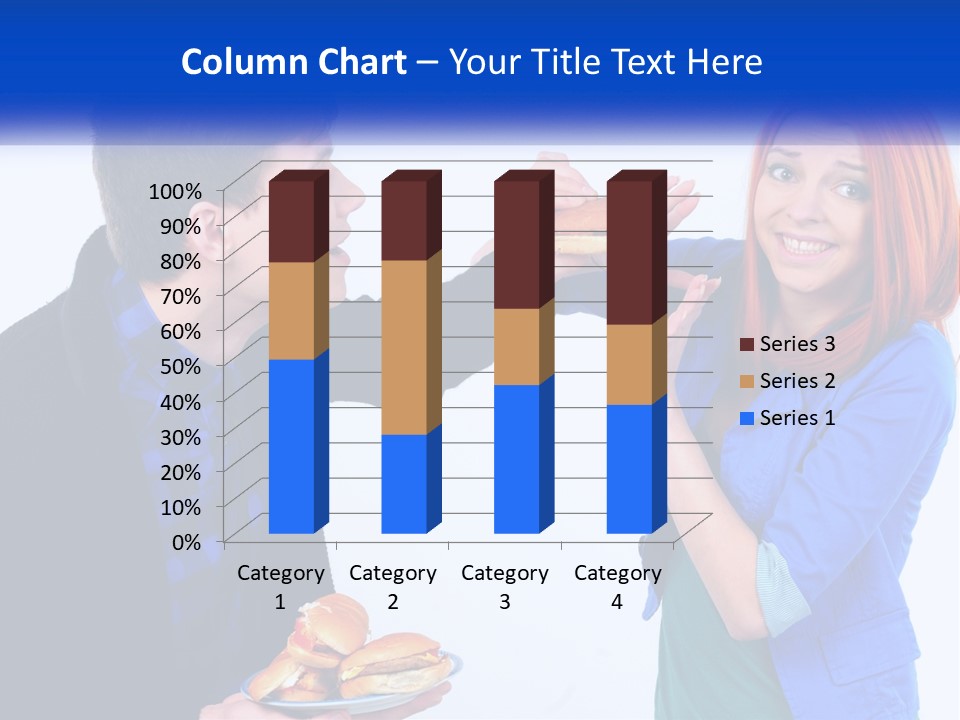 A Man Is Feeding A Woman A Hamburger PowerPoint Template