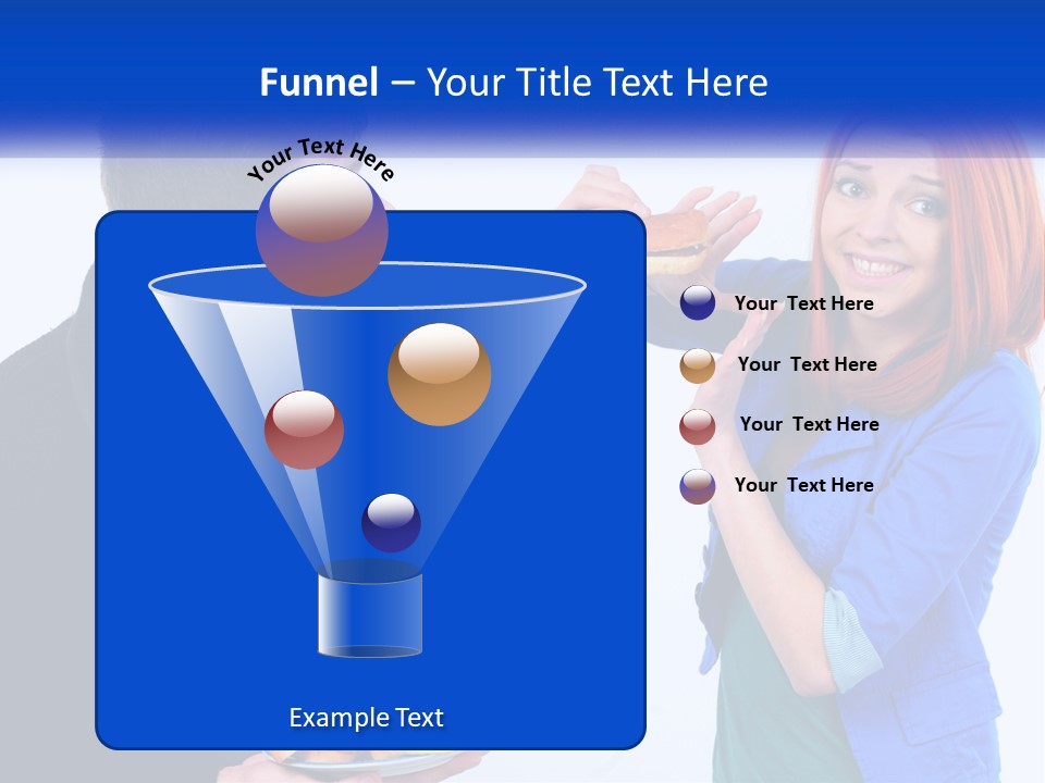 A Man Is Feeding A Woman A Hamburger PowerPoint Template
