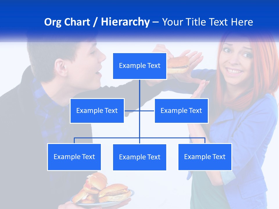 A Man Is Feeding A Woman A Hamburger PowerPoint Template