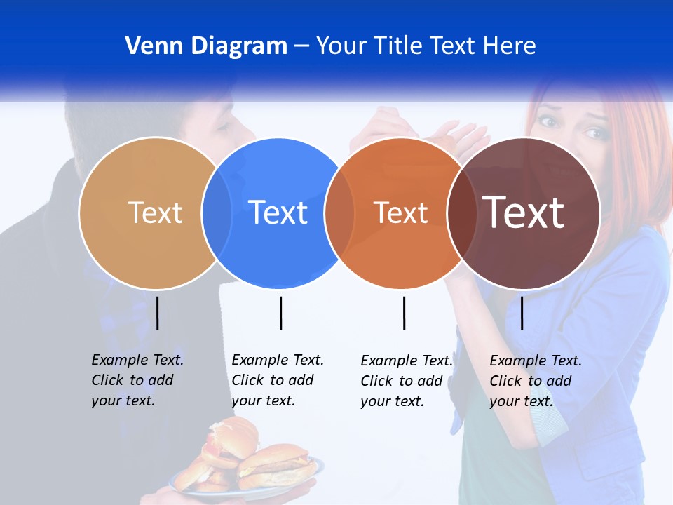 A Man Is Feeding A Woman A Hamburger PowerPoint Template