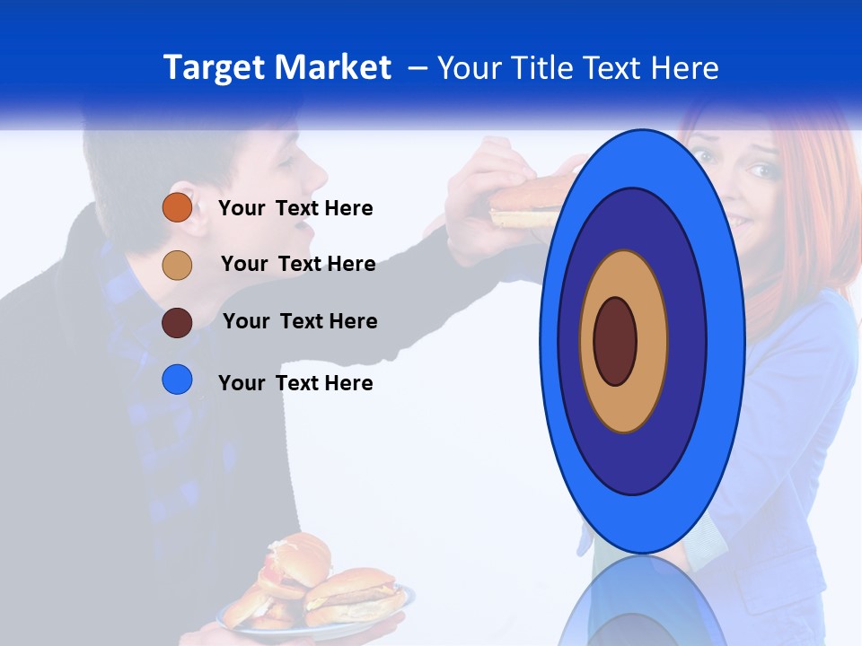 A Man Is Feeding A Woman A Hamburger PowerPoint Template