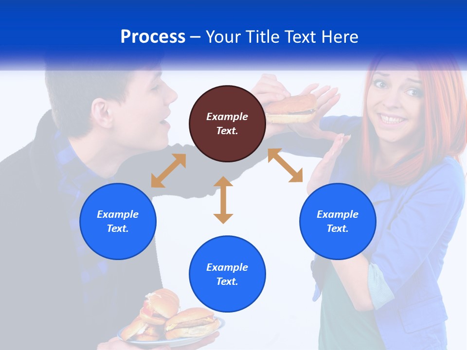 A Man Is Feeding A Woman A Hamburger PowerPoint Template