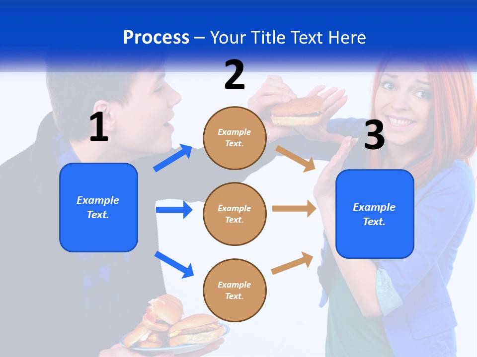 A Man Is Feeding A Woman A Hamburger PowerPoint Template