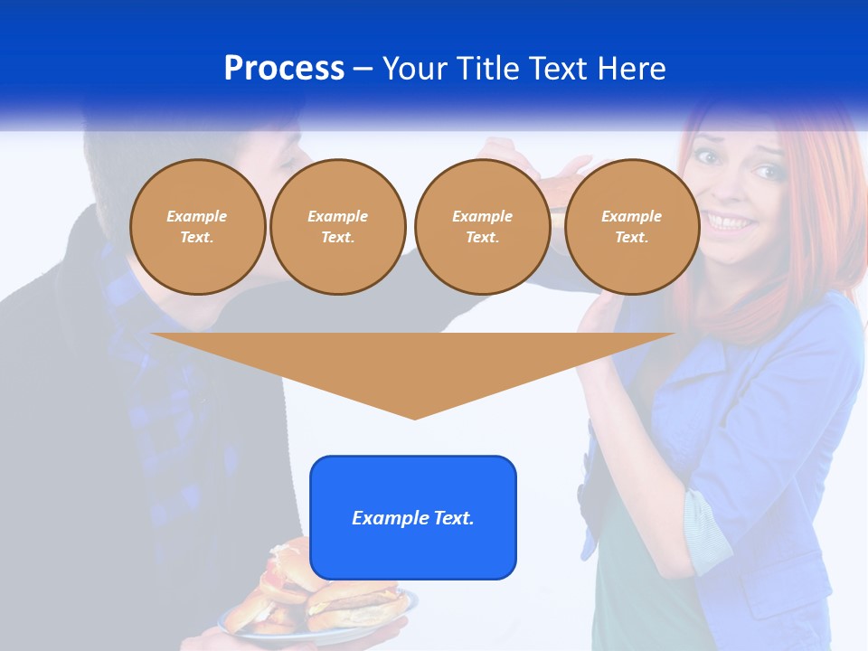 A Man Is Feeding A Woman A Hamburger PowerPoint Template