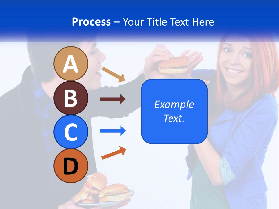 A Man Is Feeding A Woman A Hamburger PowerPoint Template