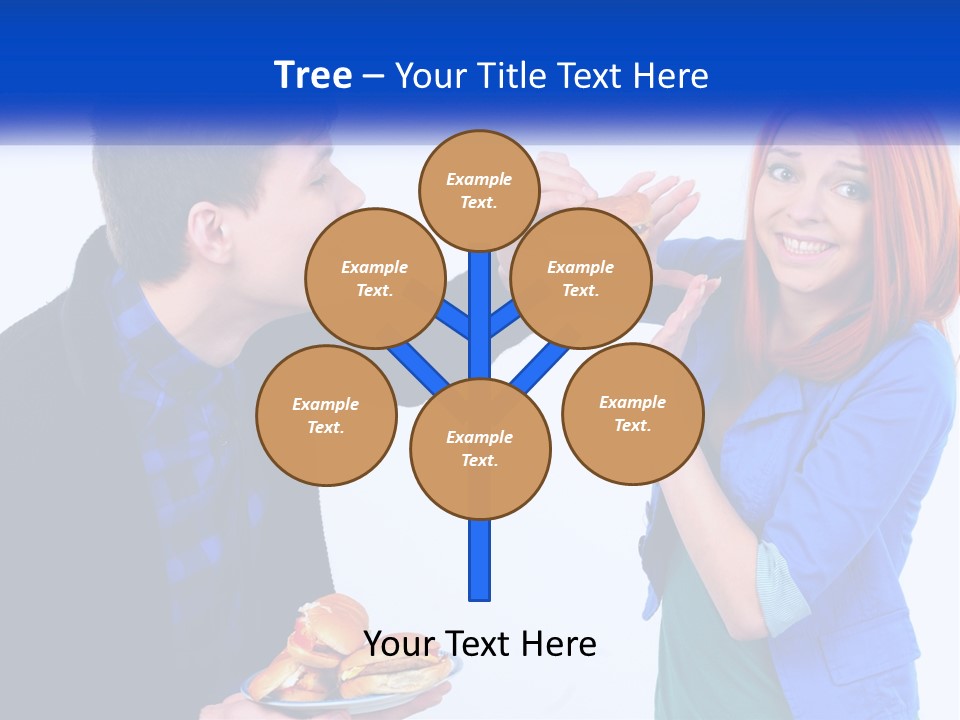A Man Is Feeding A Woman A Hamburger PowerPoint Template