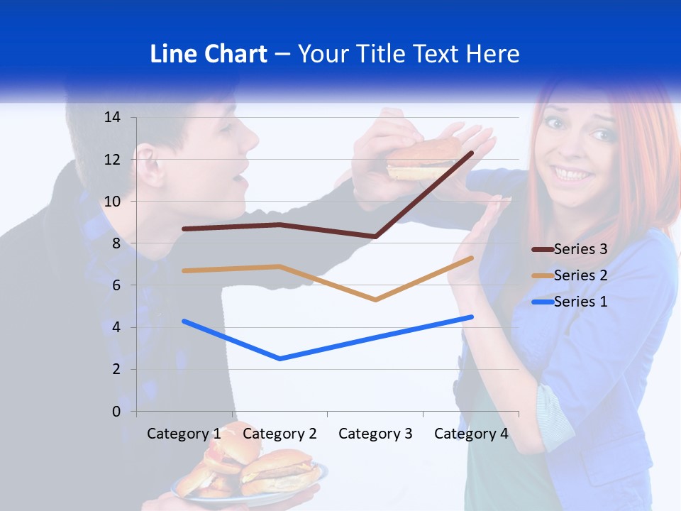 A Man Is Feeding A Woman A Hamburger PowerPoint Template