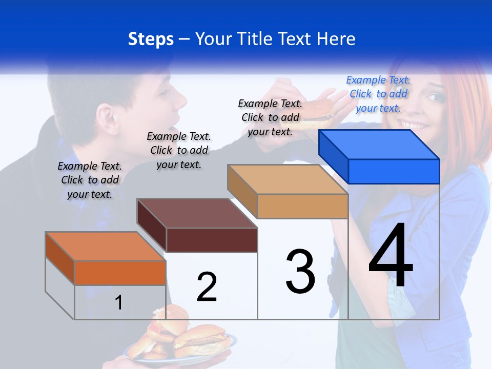 A Man Is Feeding A Woman A Hamburger PowerPoint Template