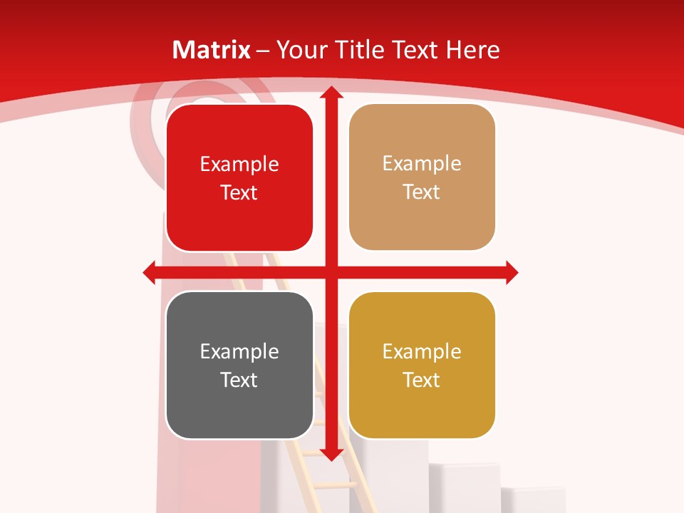 A Ladder Leading Up To A Target On A Red Background PowerPoint Template