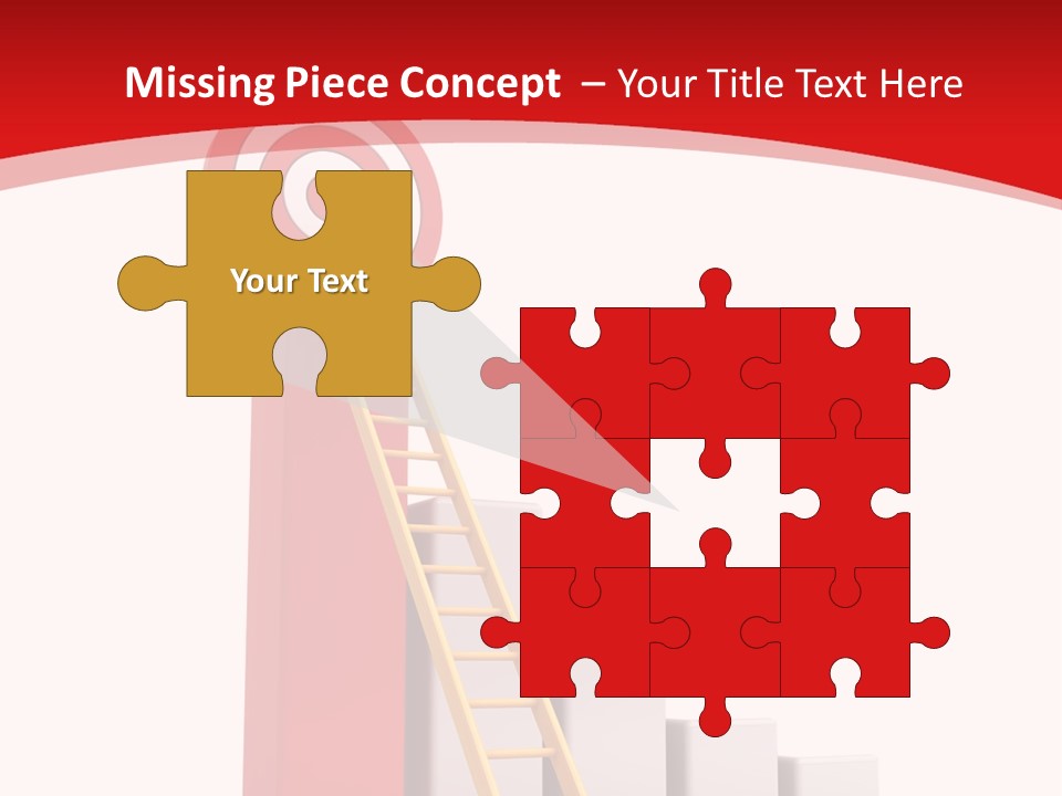 A Ladder Leading Up To A Target On A Red Background PowerPoint Template
